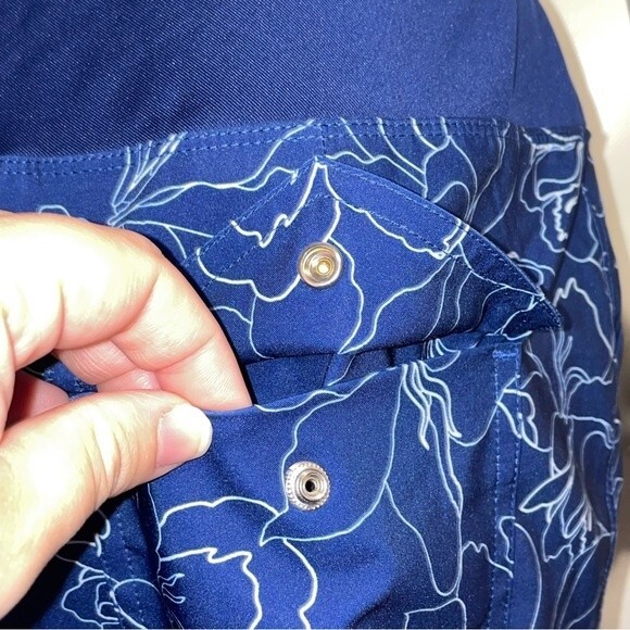 Pebble Beach Dry-Luxe Performance Navy Floral Golf Tennis Skort Skirt Size M - Picture 7 of 9